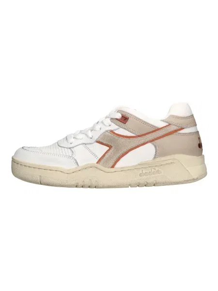 Sneakersy Diadora skórzane z przetarciami beżowe