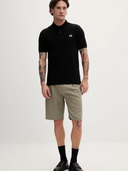 Tricou FRED PERRY Plain Polo T-Shirt Black M negru