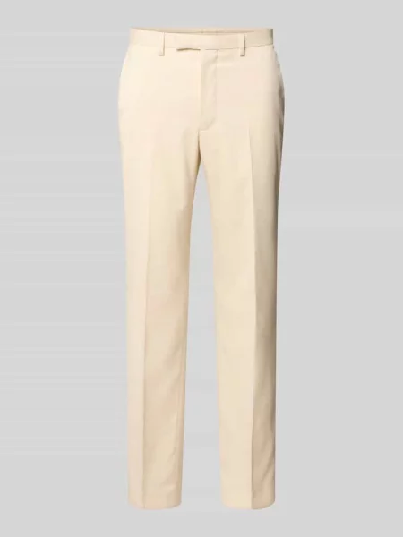 Spodnie garniturowe o kroju slim fit z zakładkami w pasie Mcneal beżowe