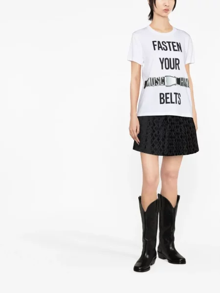 Raštuotas marškinėliai Moschino balta