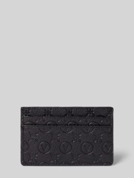 Portfel z wytłoczonym logo na całej powierzchni model ‘Samba’ Valentino Bags czarny