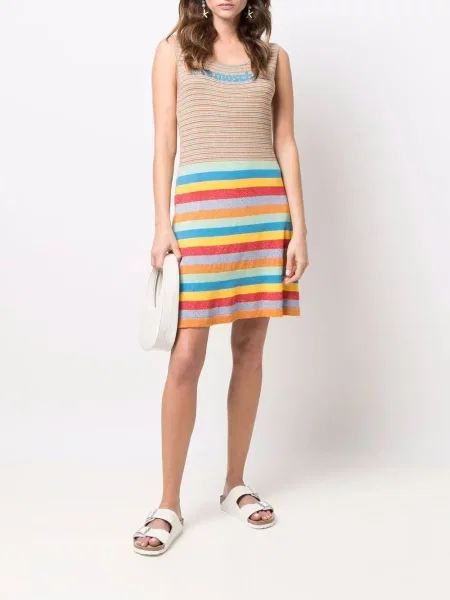 Rochie mini Love Moschino cu dungi galben