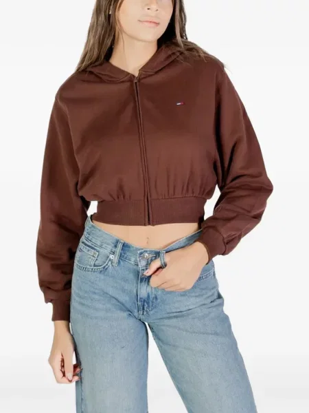Decupat hanorac cu glugă Tommy Jeans maro