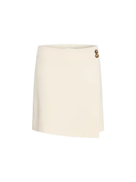 Ichi Spódnico-Spodnie Z Dżerseju Ihkate weiss beżowe