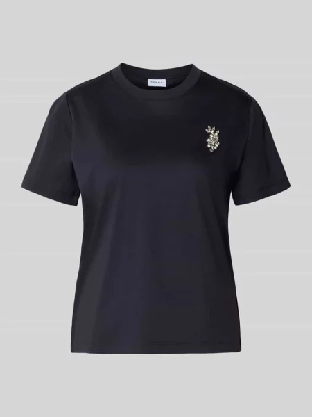 T-shirt z obszyciem ozdobnymi kamieniami Comma