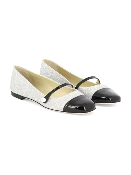 Balerinki Jimmy Choo skórzane bez obcasa białe
