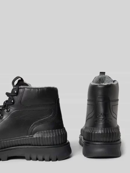 Buty sznurowane z detalem z logo model ‘Nebrada’ czarne