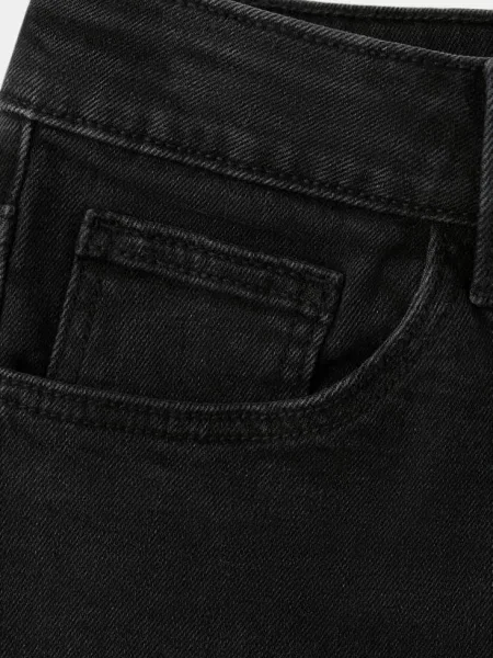 Bermudy dżinsowe o prostym kroju black denim Dzieci 10 MANGO KIDS czarne