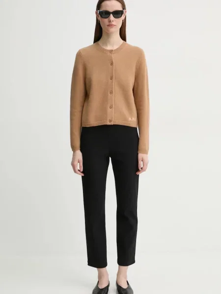 Вовняний кардиган A.P.C. cardigan mila коричневий