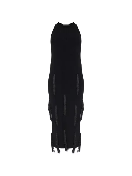 Rochie midi Iro cu franjuri negru