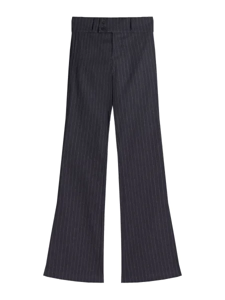 Bershka Hlače mornarska / svetlo siva