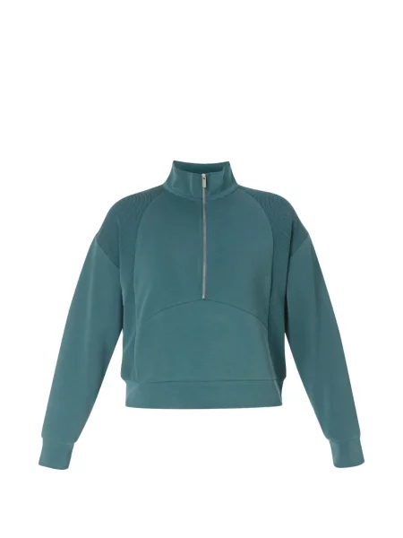 Hanorac cu fermoar Sweaty Betty verde
