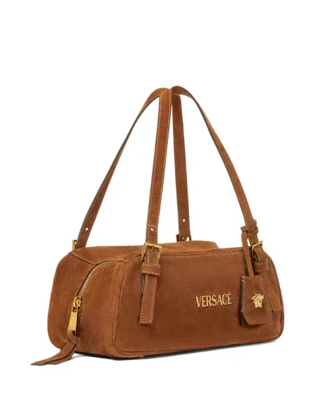 Geantă Versace din piele de căprioară maro
