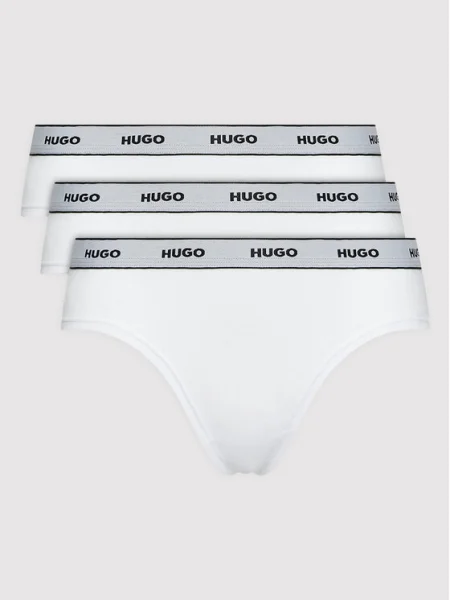Hugo Set 3 perechi de chiloți de damă clasici alb