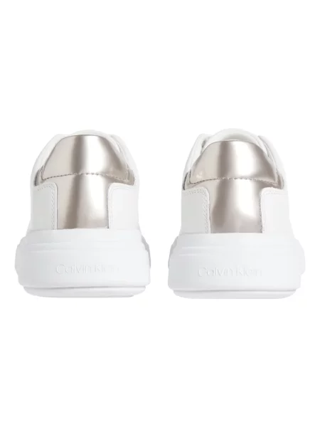 Trampki Calvin Klein sznurowane skórzane białe