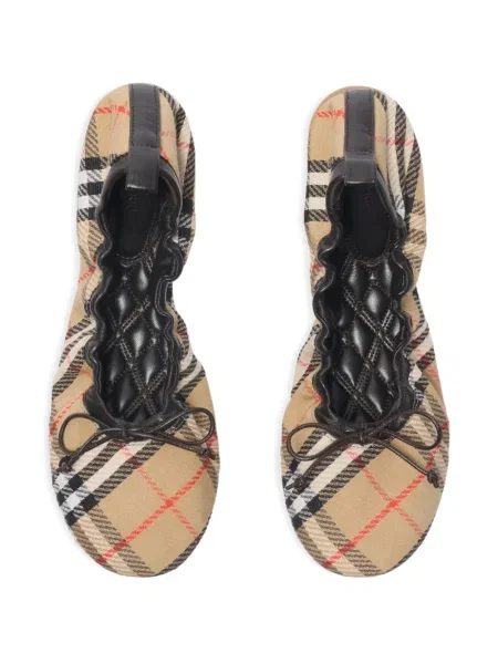 Карирани балеринки Burberry с панделка