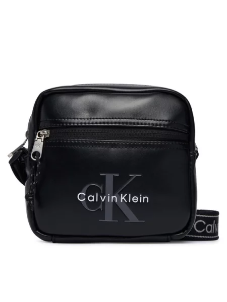 Crossbody táska Calvin Klein autogrammal fehér