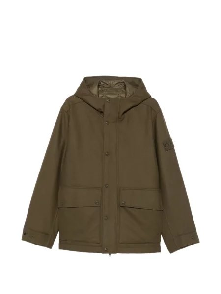 Geacă Stone Island cu glugă cu strasuri verde