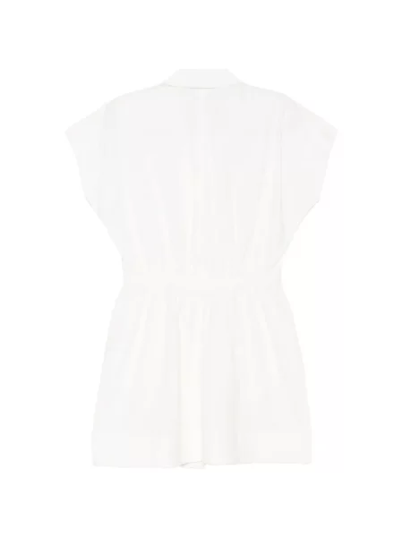 Rochie mini Low Classic clasică cu două rânduri de nasturi alb