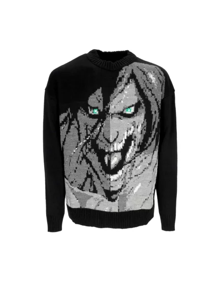 Haftowany sweter Dolly Noire z dekoltem w serek czarny