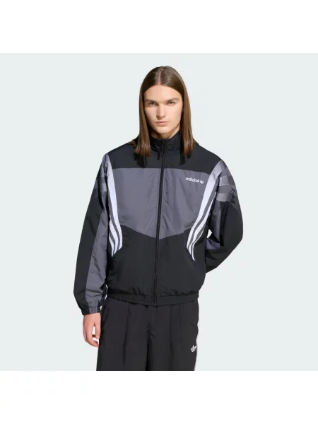 ADIDAS ORIGINALS Přechodná bunda Santiago tmavě šedá / černá bílá