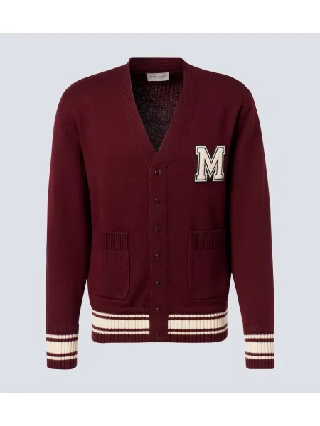 Cardigan Moncler de lână bordo