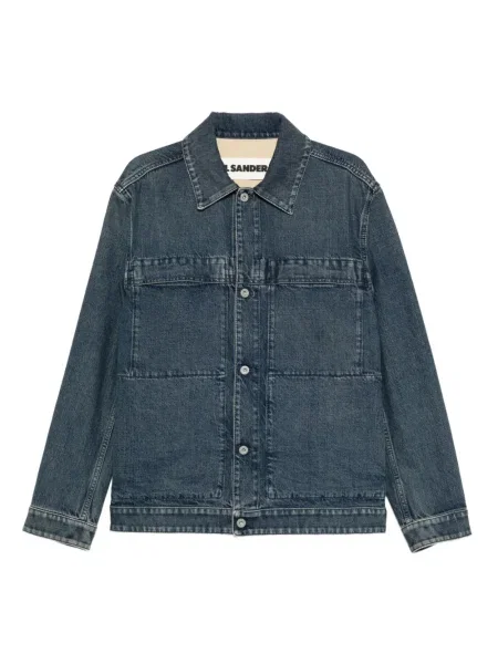 Geacă Jil Sander cu buzunare cu nasturi albastru