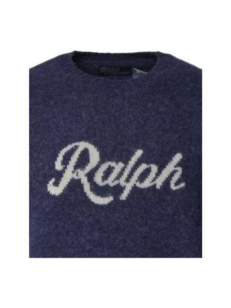Sweter Polo Ralph Lauren wełniany z logo niebieski