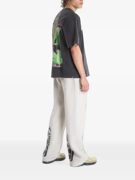 Pantaloni Off-white cu imagine alergare alb