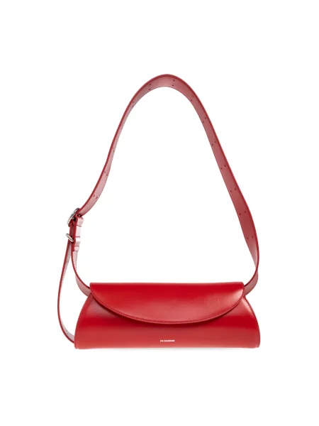 Mała torebka skórzana Jil Sander skórzana czerwona