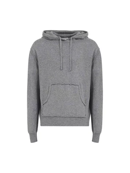 Bluza z kapturem Maison Margiela wełniana z kapturem szara