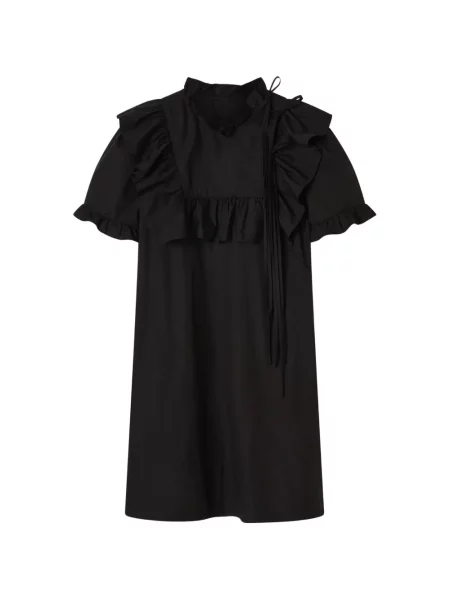 Rochie mini Lee Mathews cu volane cu legături negru