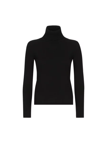 Lniany sweter z golfem Dolce And Gabbana czarny