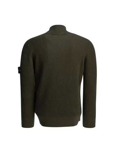 Kardigan Stone Island wełniany z kamieniami zielony