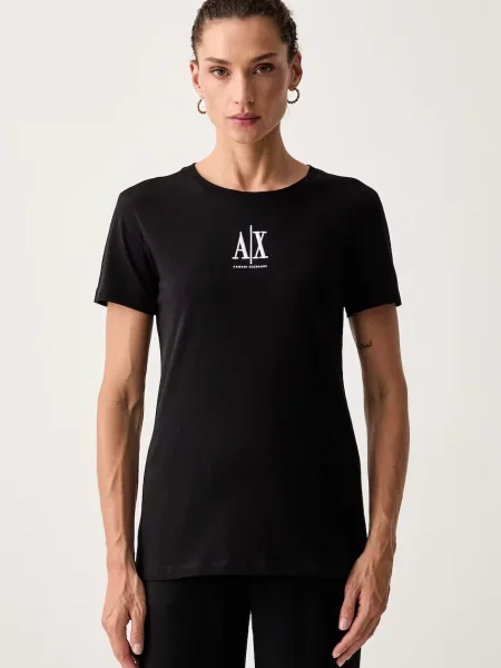 Armani Exchange tricou pentru femei din negru