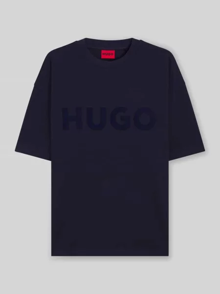T-shirt o kroju oversized z czystej bawełny model ‘DINKEE’ Hugo niebieska