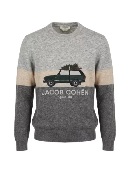 Pulover Jacob Cohën din lână alpaca gri
