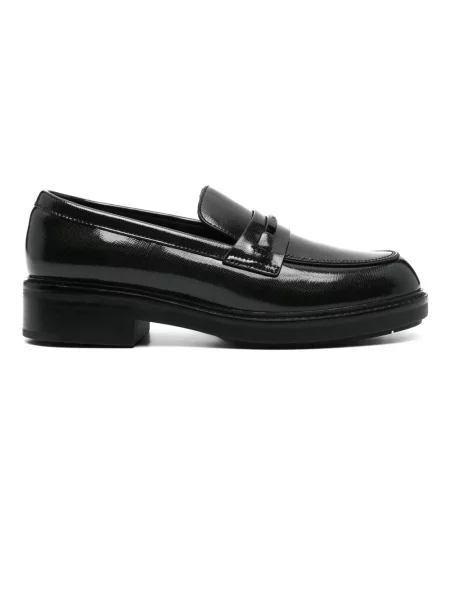 Loafersy Calvin Klein skórzane czarne