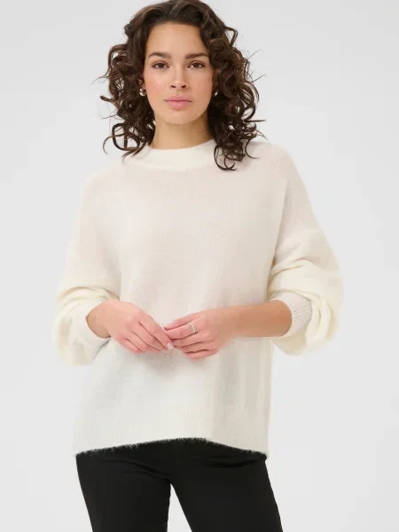 Kaffe Pulover Luca lână alb