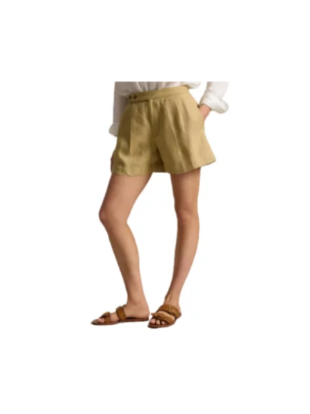 Polo Ralph Lauren szorty lniane DELAVE LINEN-WVN-SHORTS brązowe
