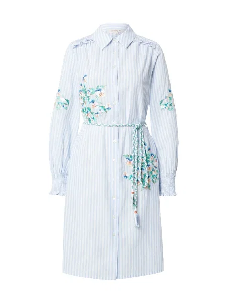 Derhy Dolga srajca MEGAN modra / svetlo modra / smaragd bela