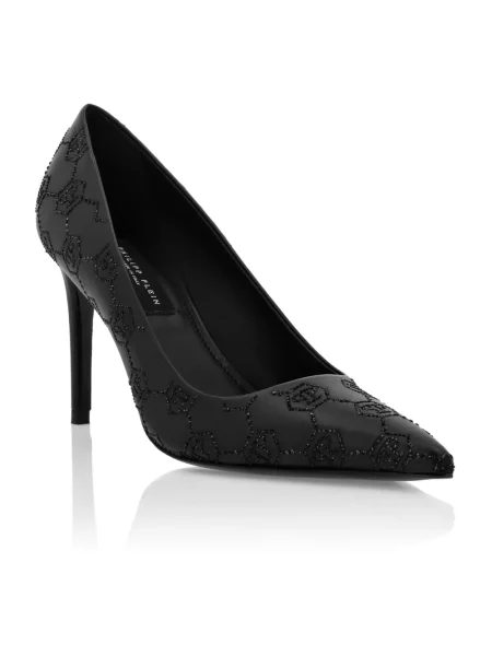 Czółenka Philipp Plein skórzana czarna