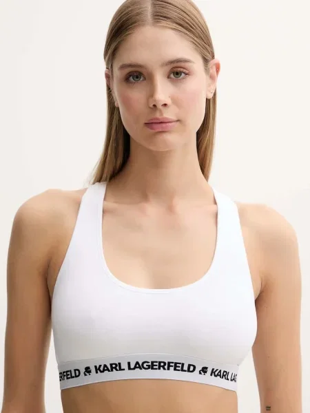 Karl Lagerfeld Podprsenka LOGO BRALETTE bílá