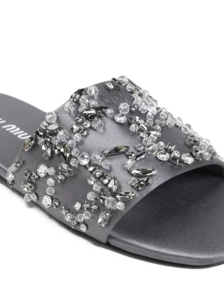Sandale Miu Miu din satin gri