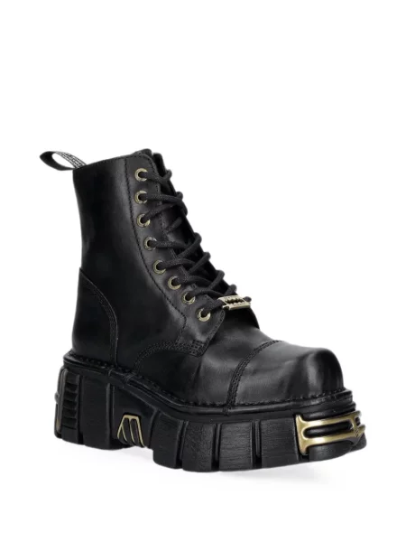 Botine New Rock cu platformă cu autograf negru