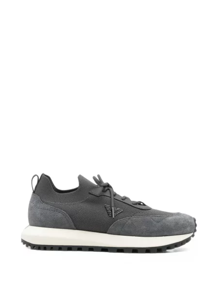 Sneakerși Emporio Armani cu autograf gri