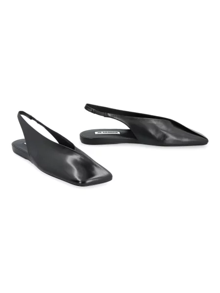 Balerinki Jil Sander skórzane czarne