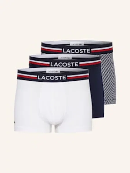 Lacoste Boxerky 3 Kusy V Balení bílá/ tmavě modrá bílé