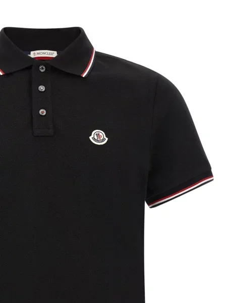 Koszulka polo Moncler z logo czarna