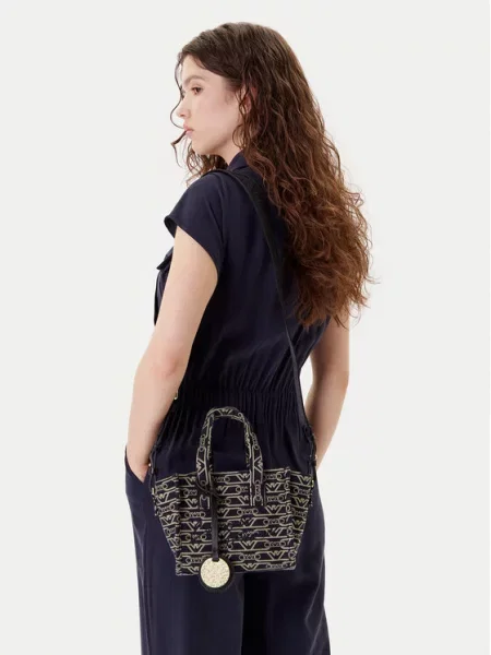 Emporio Armani Torebki Kobieta Wielobarwność ONE SIZE Torba Na Zakupy Z Wzorem granatowa